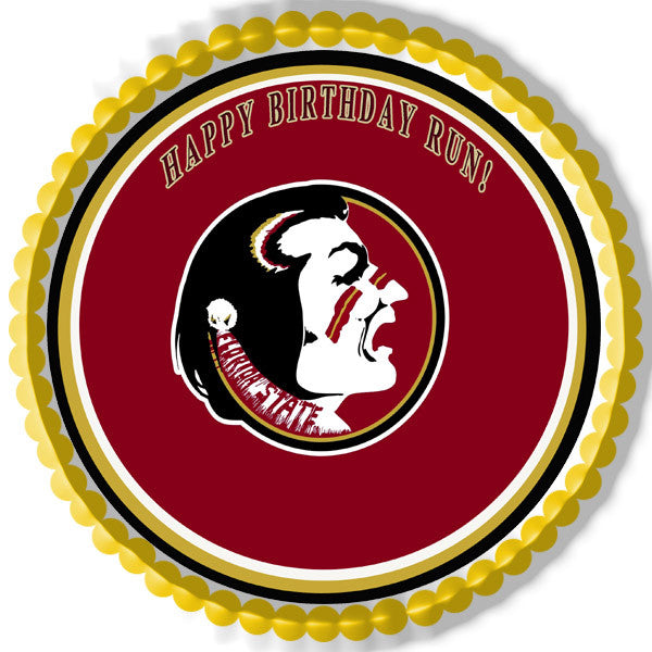 Florida State Seminoles Edible Birthday Cake Topper OR Cupcake Topper, Decor - Edible Prints On Cake (Edible Cake &Cupcake Topper)