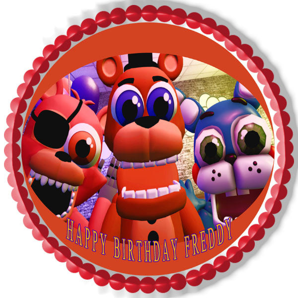 Fnaf World 4 Edible Birthday Cake Topper OR Cupcake Topper, Decor