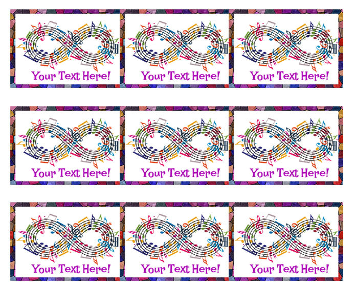 Forever Music - Edible Cake Topper, Cupcake Toppers, Strips