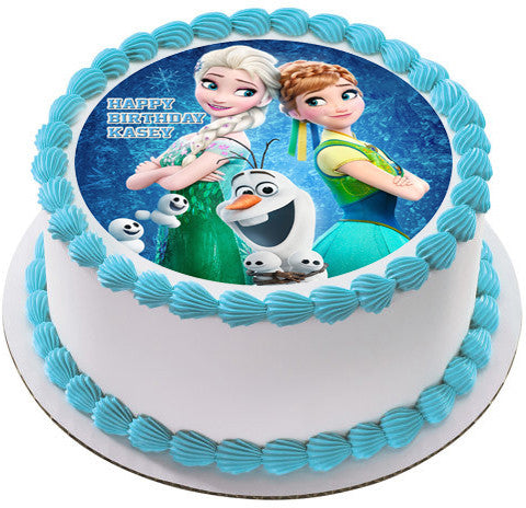 Frozen Fever Elsa Anna Edible Birthday Cake Topper OR Cupcake Topper, Decor - Edible Prints On Cake (Edible Cake &Cupcake Topper)