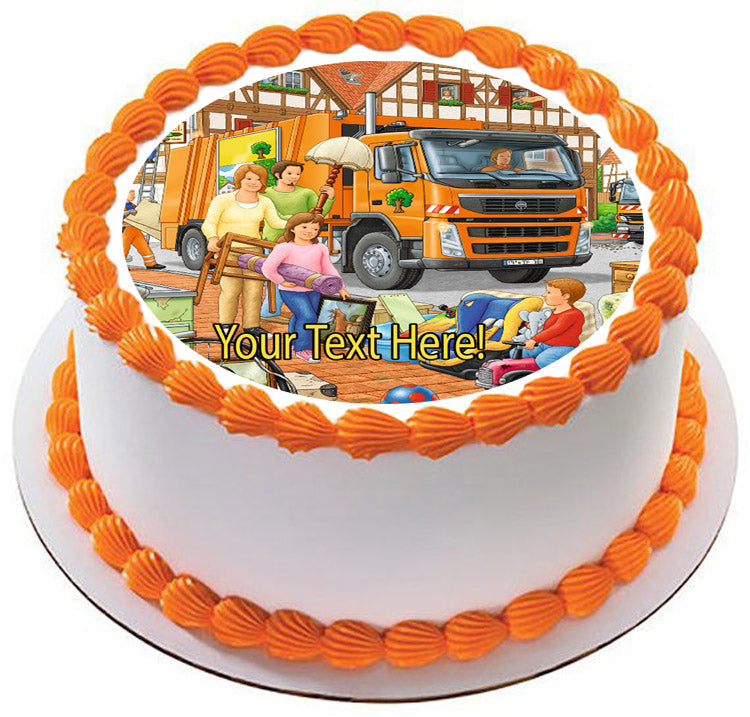 Garbage Truck - Edible Cake Topper, Cupcake Toppers, Strips