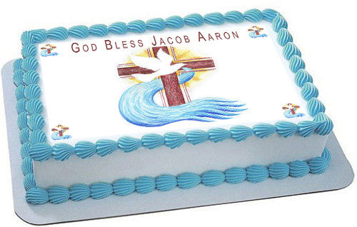 Holy Cross for Christening - Edible Cake Topper OR Cupcake Topper, Decor