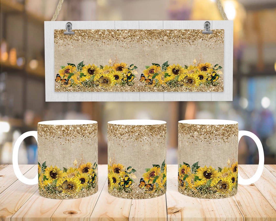 Golden Sunflowers Mug, Birthday Gift, Custom Mug Gift for Mom, Anniversary Gift for Her/Him, Valentine's day gifts