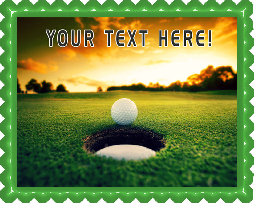Golf Ball Near Hole - Edible Cake Topper, Cupcake Toppers, Strips