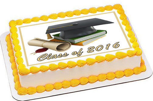Graduation 2 Edible Birthday Cake Topper OR Cupcake Topper, Decor - Edible Prints On Cake (Edible Cake &Cupcake Topper)