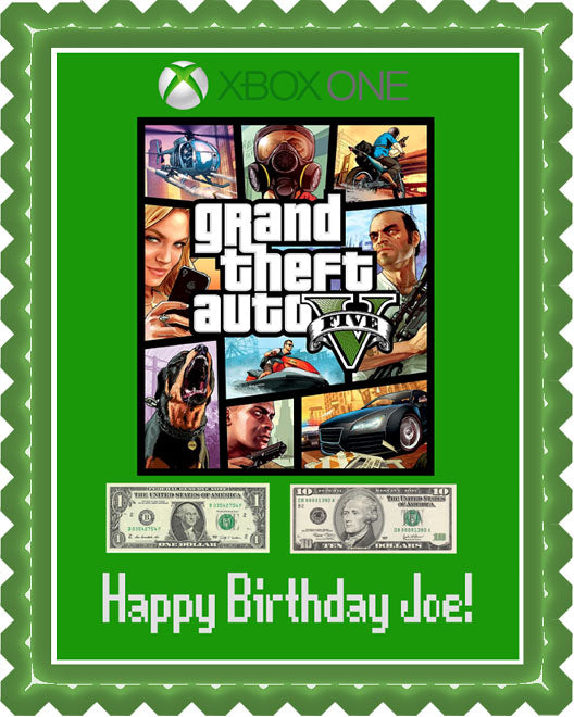 Grand Theft Auto (Nr2) - Edible Cake Topper OR Cupcake Topper, Decor
