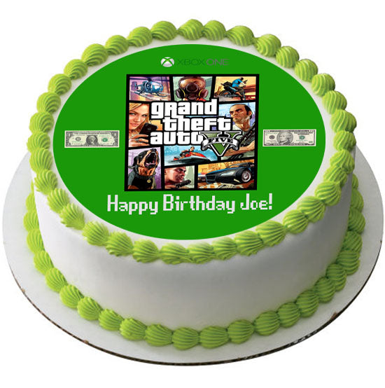 Grand Theft Auto (Nr2) - Edible Cake Topper OR Cupcake Topper, Decor