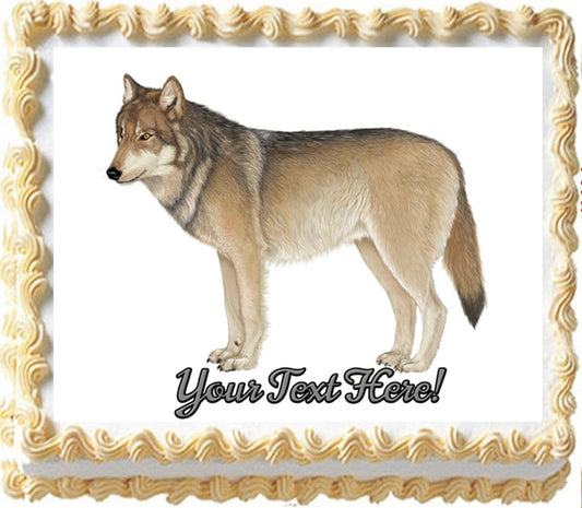 Gray Wolf - Edible Cake Topper OR Cupcake Topper, Decor