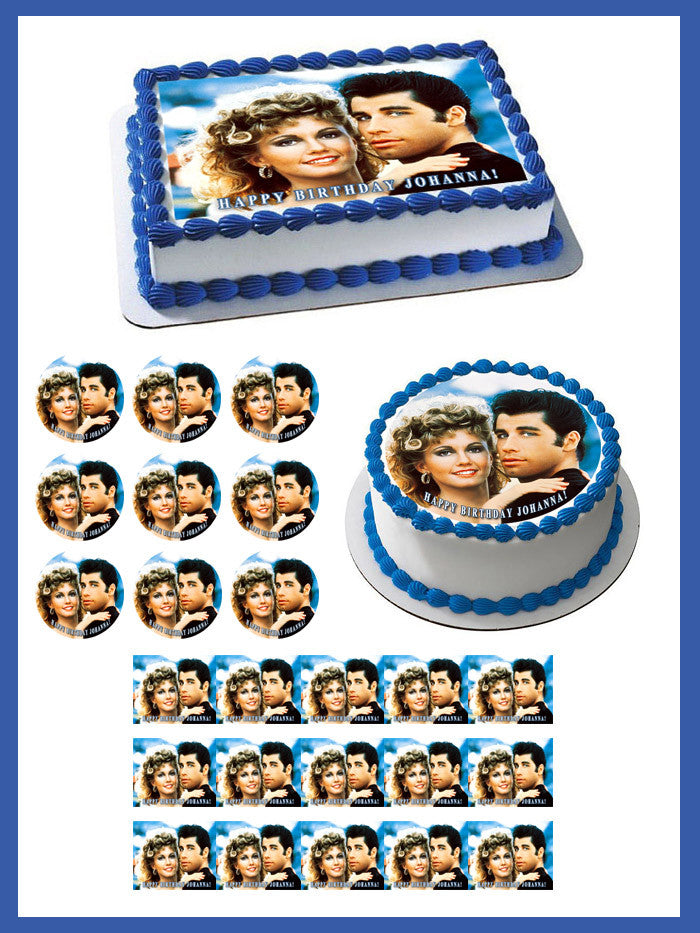 Grease Edible Birthday Cake Topper OR Cupcake Topper, Decor - Edible Prints On Cake (Edible Cake &Cupcake Topper)