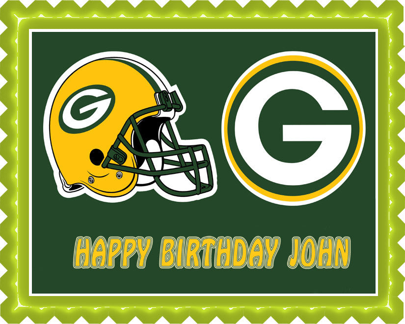 GREEN BAY PACKERS - Edible Cake Topper OR Cupcake Topper, Decor