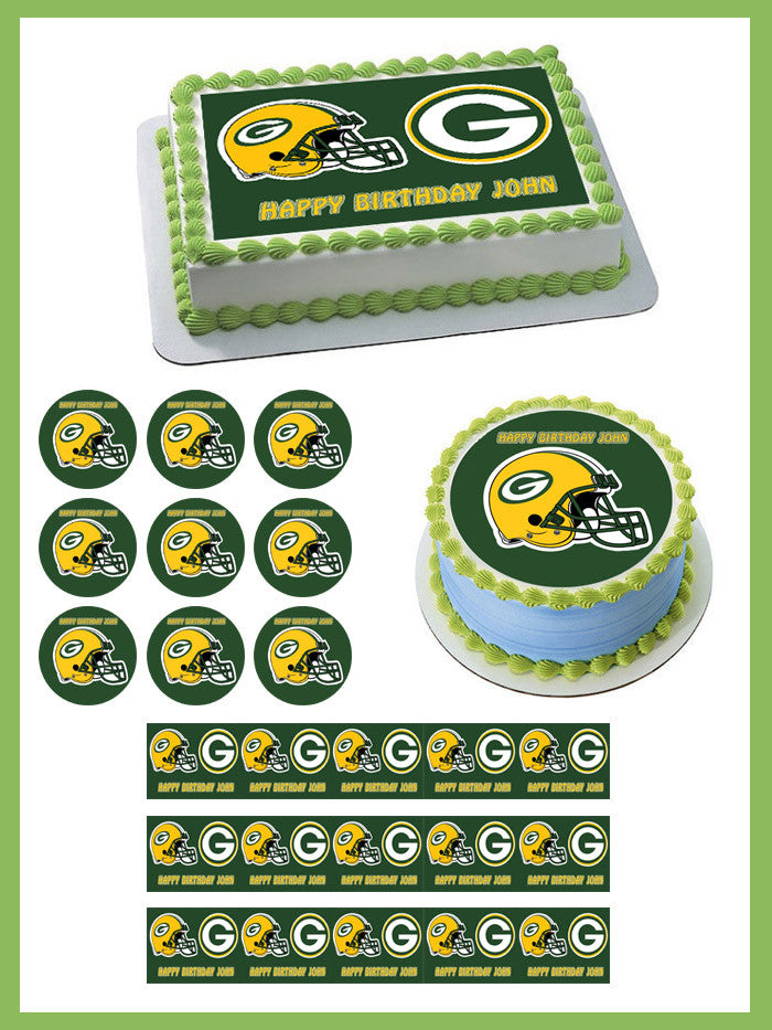 GREEN BAY PACKERS - Edible Cake Topper OR Cupcake Topper, Decor