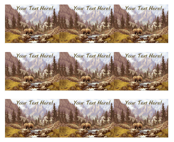 Grizzly Bear in the Rocky Mountains - Edible Cake Topper, Cupcake Toppers, Strips