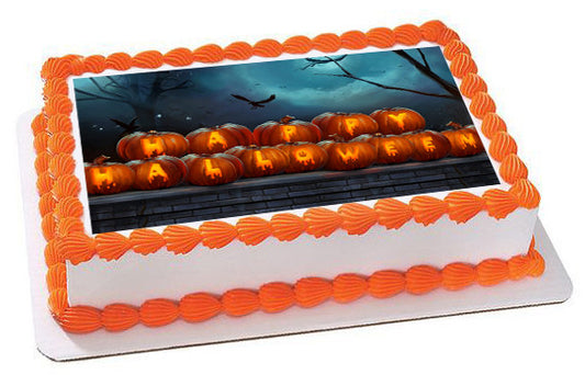Halloween 1 Edible Birthday Cake Topper OR Cupcake Topper, Decor - Edible Prints On Cake (Edible Cake &Cupcake Topper)