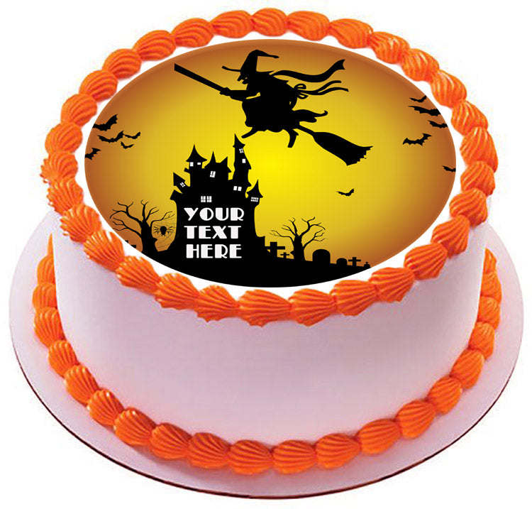 Halloween night - Edible Cake Topper OR Cupcake Topper, Decor