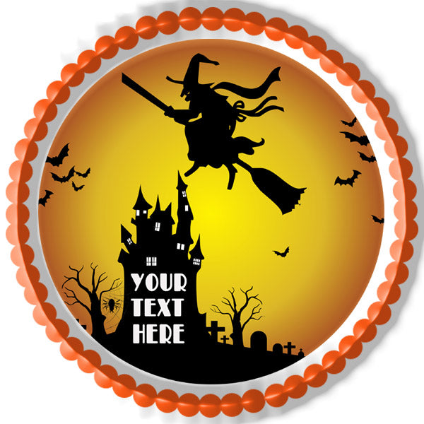 Halloween night - Edible Cake Topper OR Cupcake Topper, Decor