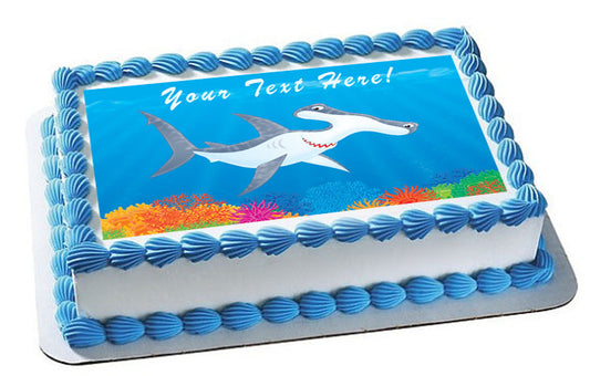 Hammer Headed Shark - Edible Cake Topper, Cupcake Toppers, Strips