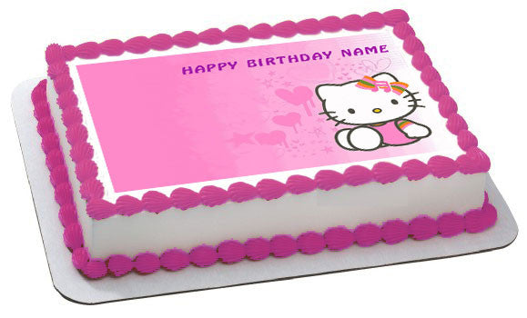 Hello Kitty Character 3 Edible Birthday Cake Topper OR Cupcake Topper, Decor - Edible Prints On Cake (Edible Cake &Cupcake Topper)