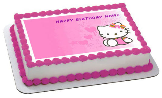 Hello Kitty Character 3 Edible Birthday Cake Topper OR Cupcake Topper, Decor - Edible Prints On Cake (Edible Cake &Cupcake Topper)