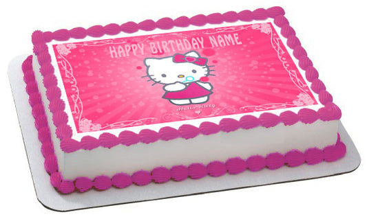 Hello Kitty Character 1 Edible Birthday Cake Topper OR Cupcake Topper, Decor - Edible Prints On Cake (Edible Cake &Cupcake Topper)