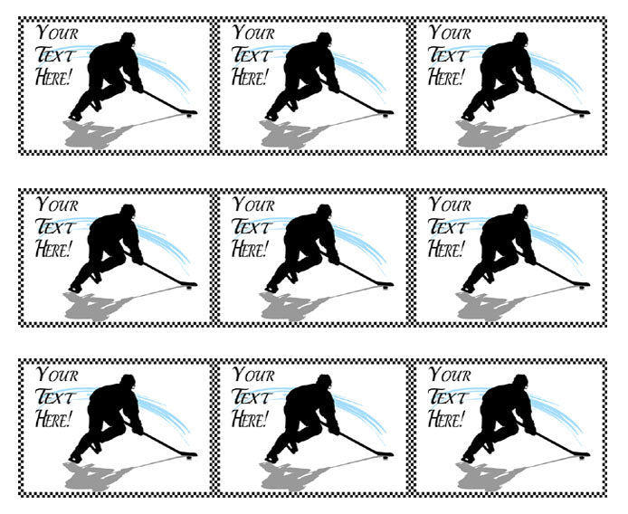 Hockey Player (Nr2) - Edible Cake Topper, Cupcake Toppers, Strips