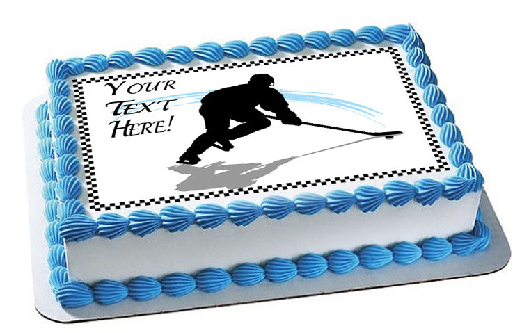 Hockey Player (Nr2) - Edible Cake Topper, Cupcake Toppers, Strips