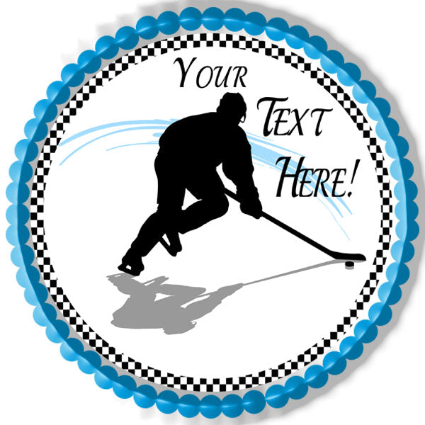 Hockey Player (Nr2) - Edible Cake Topper, Cupcake Toppers, Strips