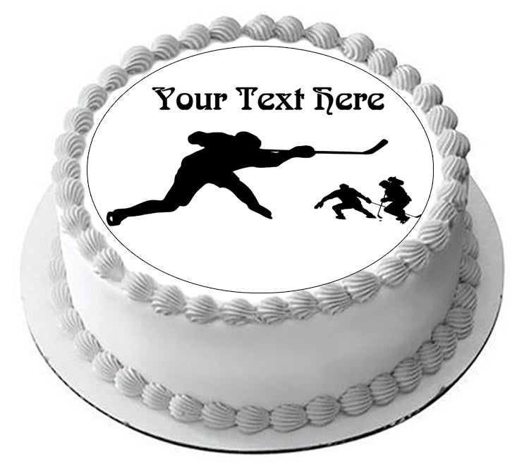 Hockey Players - Edible Cake Topper, Cupcake Toppers, Strips