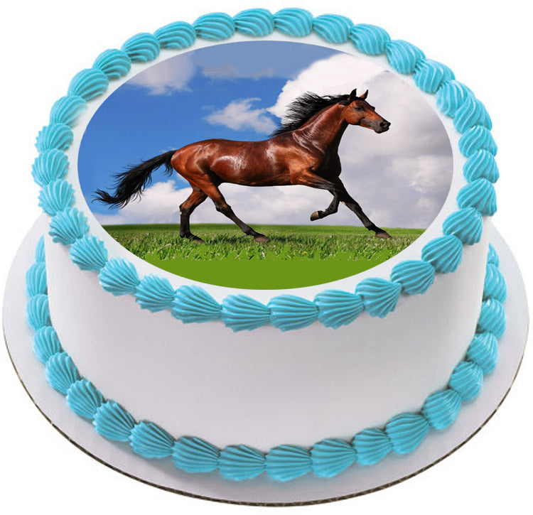 Brown Horse - Edible Cake Topper, Cupcake Toppers, Strips