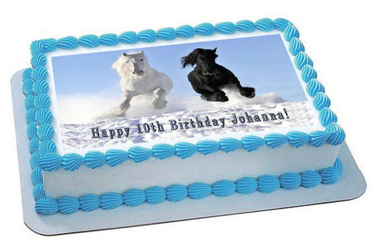 Horses (Nr2) - Edible Cake Topper OR Cupcake Topper, Decor