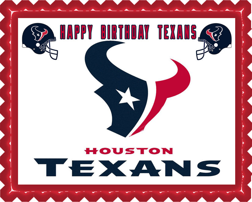 Houston Texans - Edible Cake Topper OR Cupcake Topper, Decor