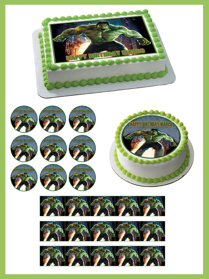 Hulk - Edible Cake Topper OR Cupcake Topper, Decor