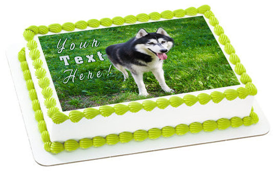 Husky Portrait - Edible Cake Topper, Cupcake Toppers, Strips