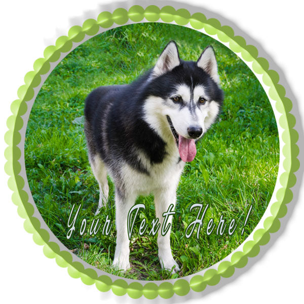 Husky Portrait - Edible Cake Topper, Cupcake Toppers, Strips