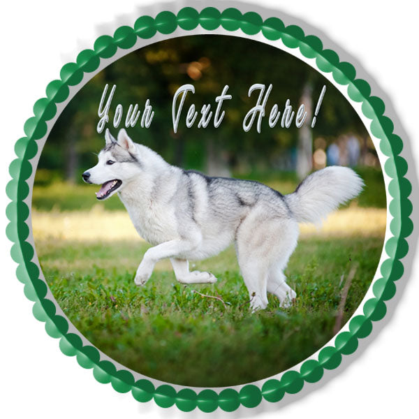 Husky - Edible Cake Topper, Cupcake Toppers, Strips