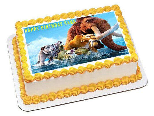 Ice Age Edible Birthday Cake Topper OR Cupcake Topper, Decor - Edible Prints On Cake (Edible Cake &Cupcake Topper)