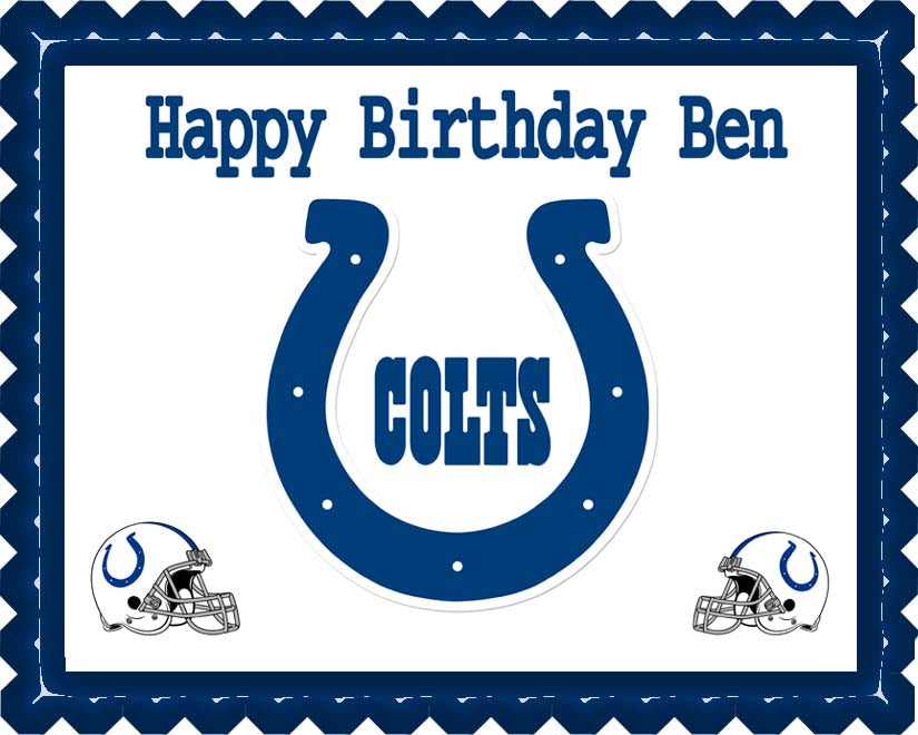 Indianapolis Colts - Edible Birthday Cake Topper OR Cupcake Topper, Decor