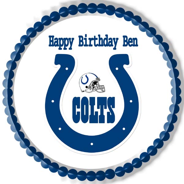 Indianapolis Colts - Edible Birthday Cake Topper OR Cupcake Topper, Decor