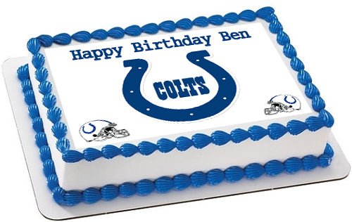 Indianapolis Colts - Edible Birthday Cake Topper OR Cupcake Topper, Decor
