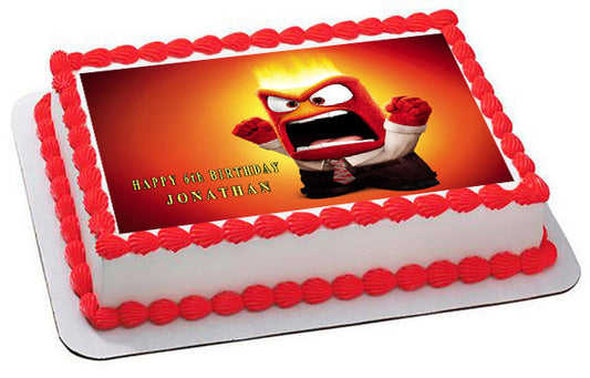 Inside Out Anger (Nr5) - Edible Cake Topper OR Cupcake Topper, Decor