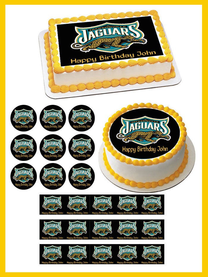 Jacksonville Jaguars (Nr2) - Edible Birthday Cake Topper OR Cupcake Topper, Decor