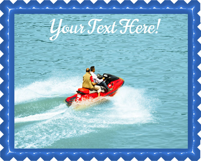Jet Ski Drive - Edible Cake Topper, Cupcake Toppers, Strips