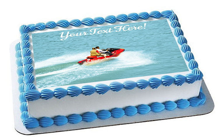Jet Ski Drive - Edible Cake Topper, Cupcake Toppers, Strips