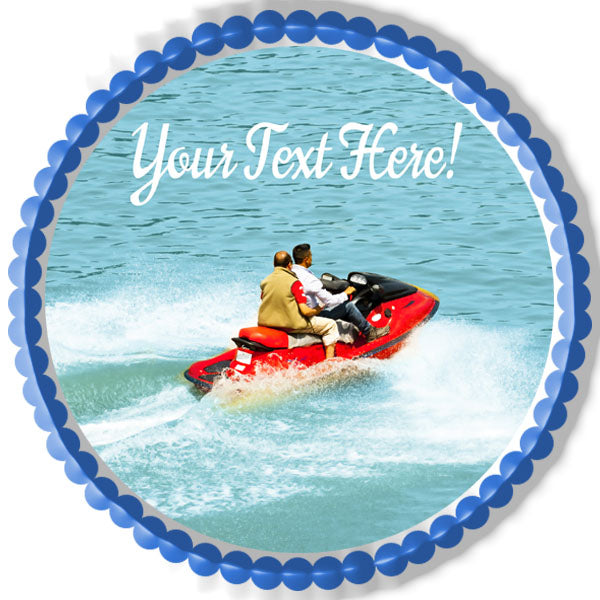Jet Ski Drive - Edible Cake Topper, Cupcake Toppers, Strips