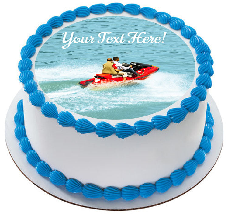 Jet Ski Drive - Edible Cake Topper, Cupcake Toppers, Strips