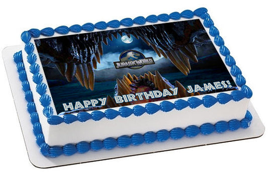 Jurassic World 4 Edible Birthday Cake Topper OR Cupcake Topper, Decor - Edible Prints On Cake (Edible Cake &Cupcake Topper)