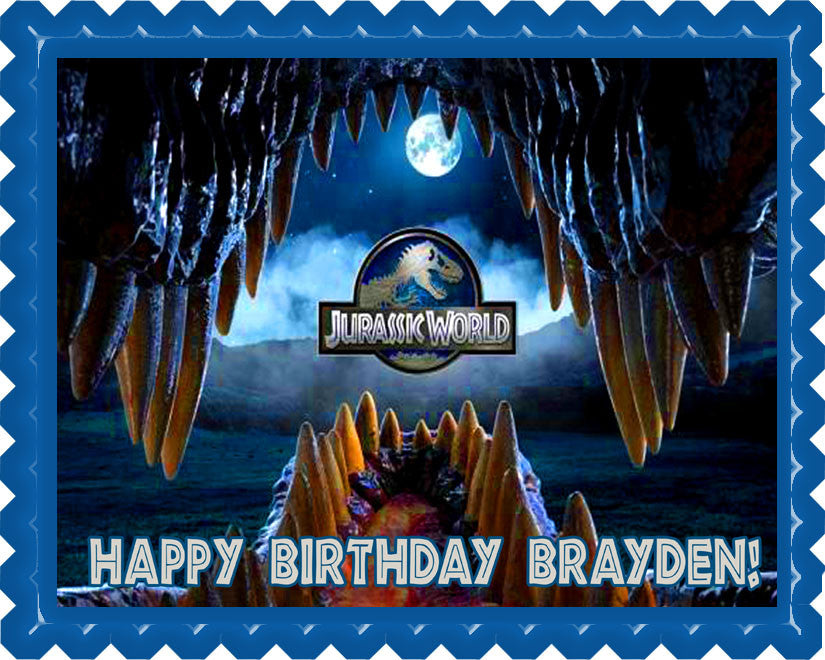 Jurassic World (Nr4) - Edible Birthday Cake Topper OR Cupcake Topper, Decor