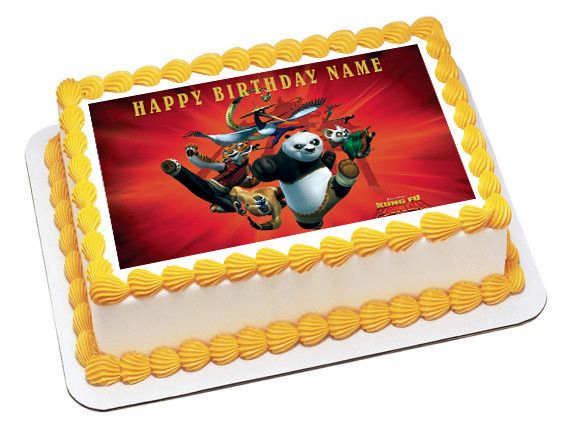 KUNG FU PANDA Edible Birthday Cake Topper OR Cupcake Topper, Decor - Edible Prints On Cake (Edible Cake &Cupcake Topper)
