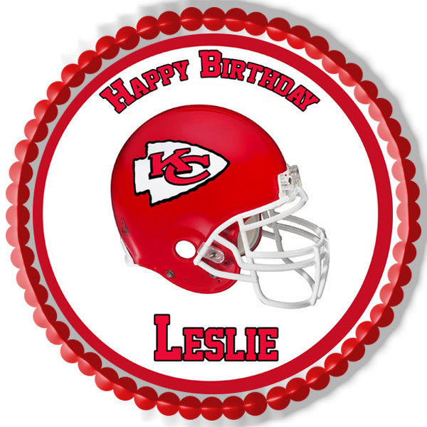 Kansas City Chiefs Edible Birthday Cake Topper OR Cupcake Topper, Decor - Edible Prints On Cake (Edible Cake &Cupcake Topper)