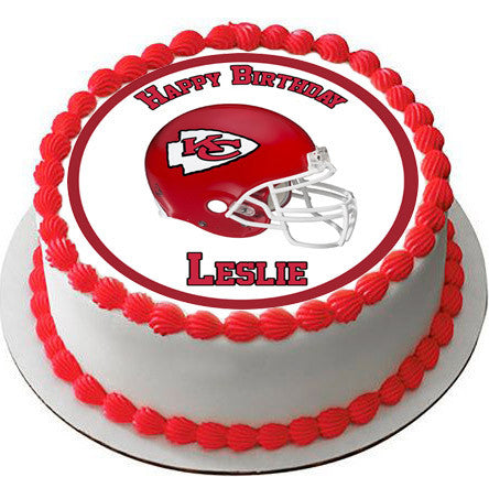 Kansas City Chiefs Edible Birthday Cake Topper OR Cupcake Topper, Decor - Edible Prints On Cake (Edible Cake &Cupcake Topper)