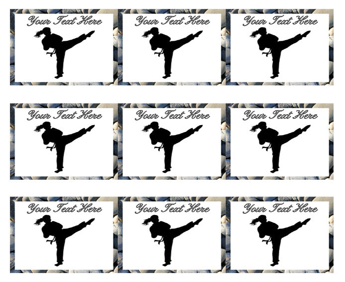 Karate Girl - Edible Cake Topper, Cupcake Toppers, Strips